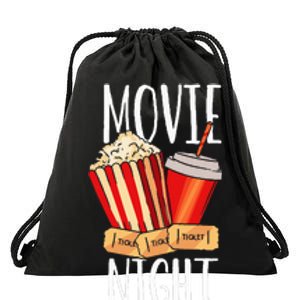 Movie Night Party Movie Night Drawstring Bag