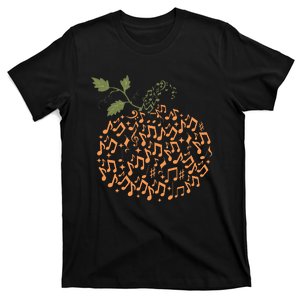 Music Notes Pumpkin Fall Music Teacher Autumn Halloween T-Shirt