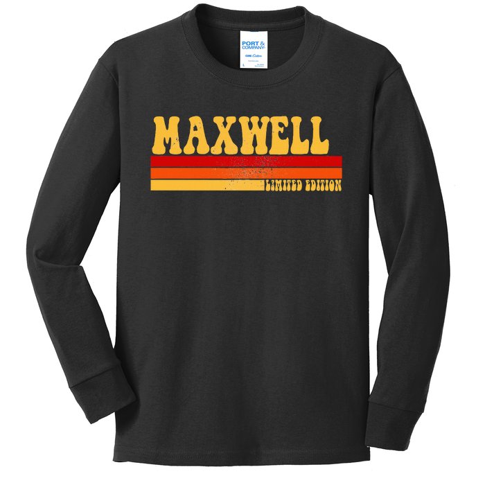 Maxwell Name Personalized Idea Retro Vintage Maxwell Kids Long Sleeve Shirt