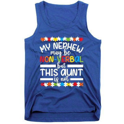 My Nephew Proud Autism Aunt Autism Warrior Aunt Gift Tank Top