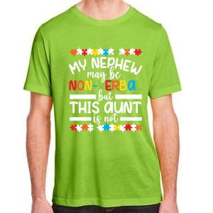 My Nephew Proud Autism Aunt Autism Warrior Aunt Gift Adult ChromaSoft Performance T-Shirt