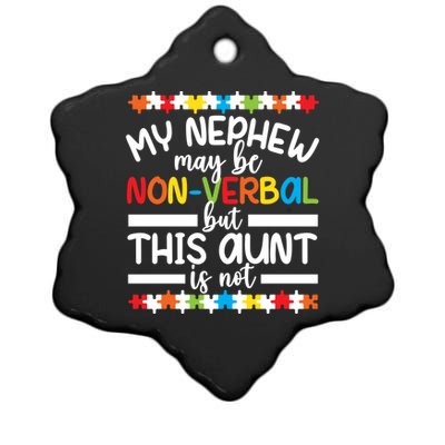 My Nephew Proud Autism Aunt Autism Warrior Aunt Gift Ceramic Star Ornament