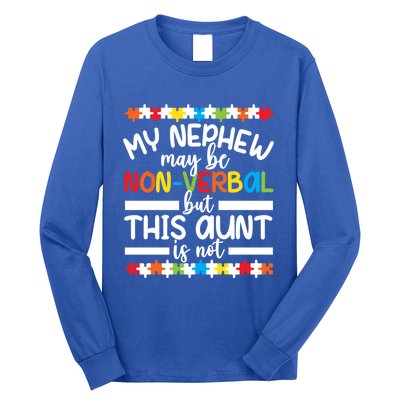 My Nephew Proud Autism Aunt Autism Warrior Aunt Gift Long Sleeve Shirt