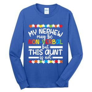 My Nephew Proud Autism Aunt Autism Warrior Aunt Gift Tall Long Sleeve T-Shirt