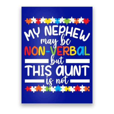 My Nephew Proud Autism Aunt Autism Warrior Aunt Gift Poster