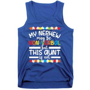 My Nephew Proud Autism Aunt Autism Warrior Aunt Gift Tank Top