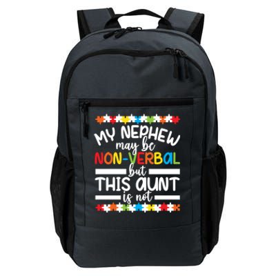 My Nephew Proud Autism Aunt Autism Warrior Aunt Gift Daily Commute Backpack