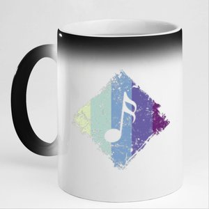 Music Notes Rectangle 11oz Black Color Changing Mug