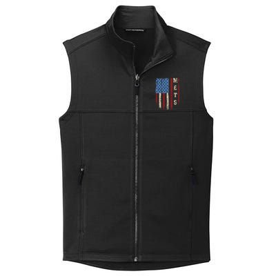 Mets Name Retro Vintage First Name Mets Lover Usa Flag Collective Smooth Fleece Vest