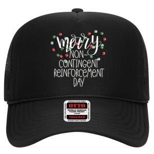 Merry Noncontingent Reinforcement Day Funny Christmas Aba High Crown Mesh Back Trucker Hat