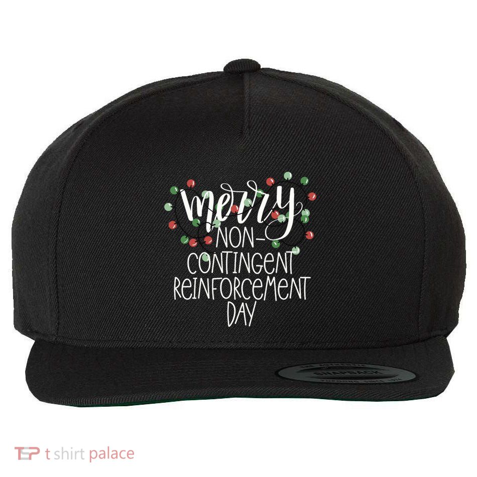 Merry Noncontingent Reinforcement Day Funny Christmas Aba Wool Snapback Cap