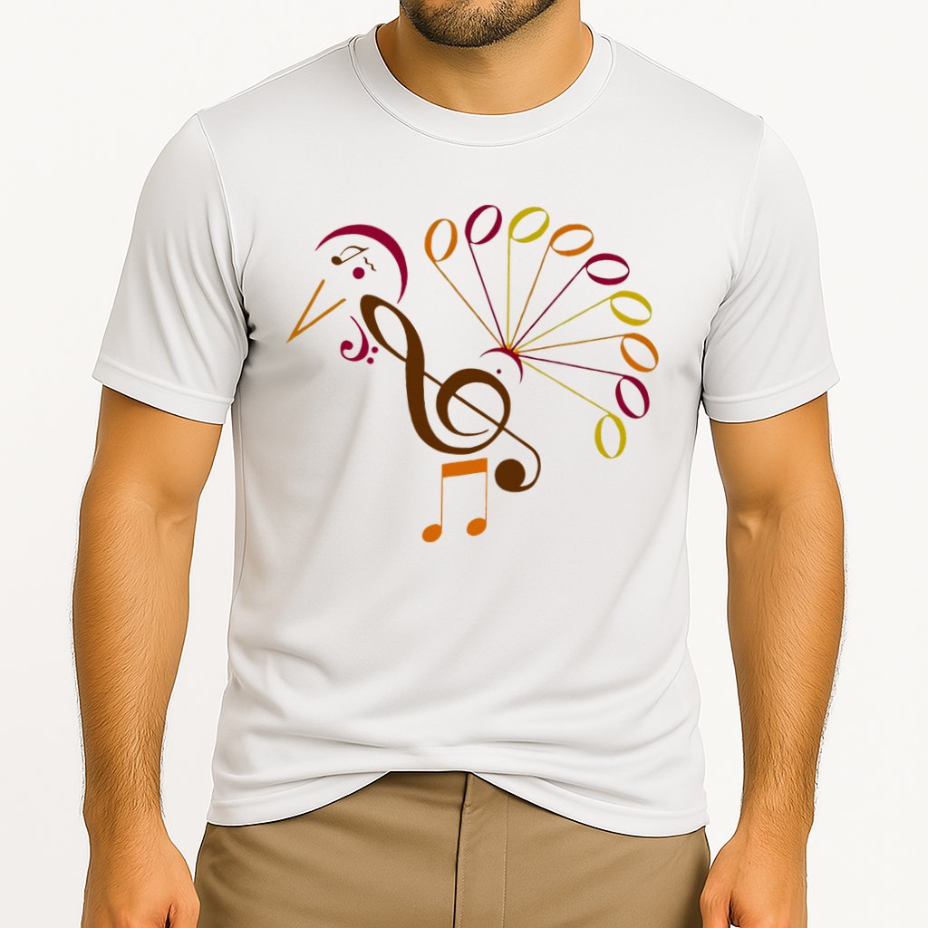 Music Note Symbol Turkey Music Teacher Thanksgiving Musician Cooling Performance Crew T-Shirt