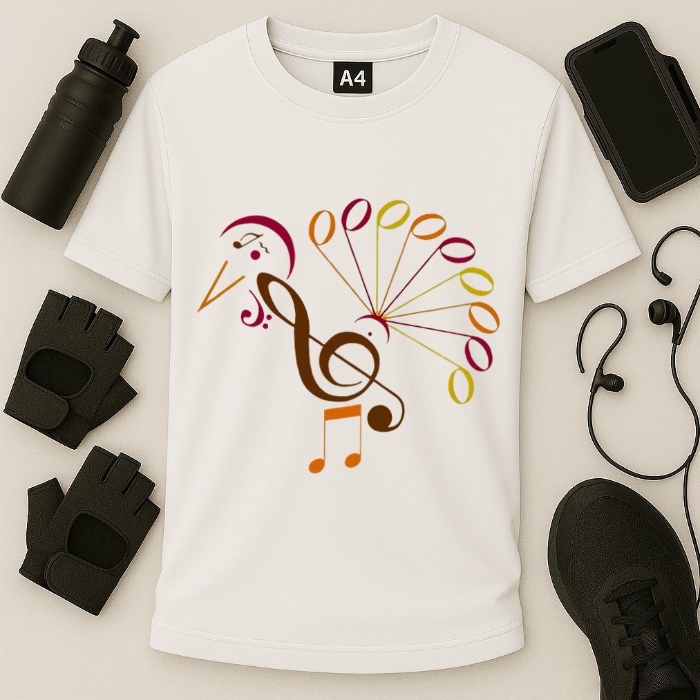 Music Note Symbol Turkey Music Teacher Thanksgiving Musician Cooling Performance Crew T-Shirt