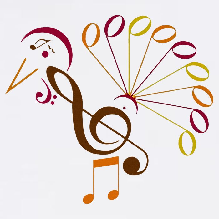 Music Note Symbol Turkey Music Teacher Thanksgiving Musician Cooling Performance Crew T-Shirt