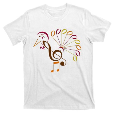 Music Note Symbol Turkey Music Teacher Thanksgiving Musician T-Shirt