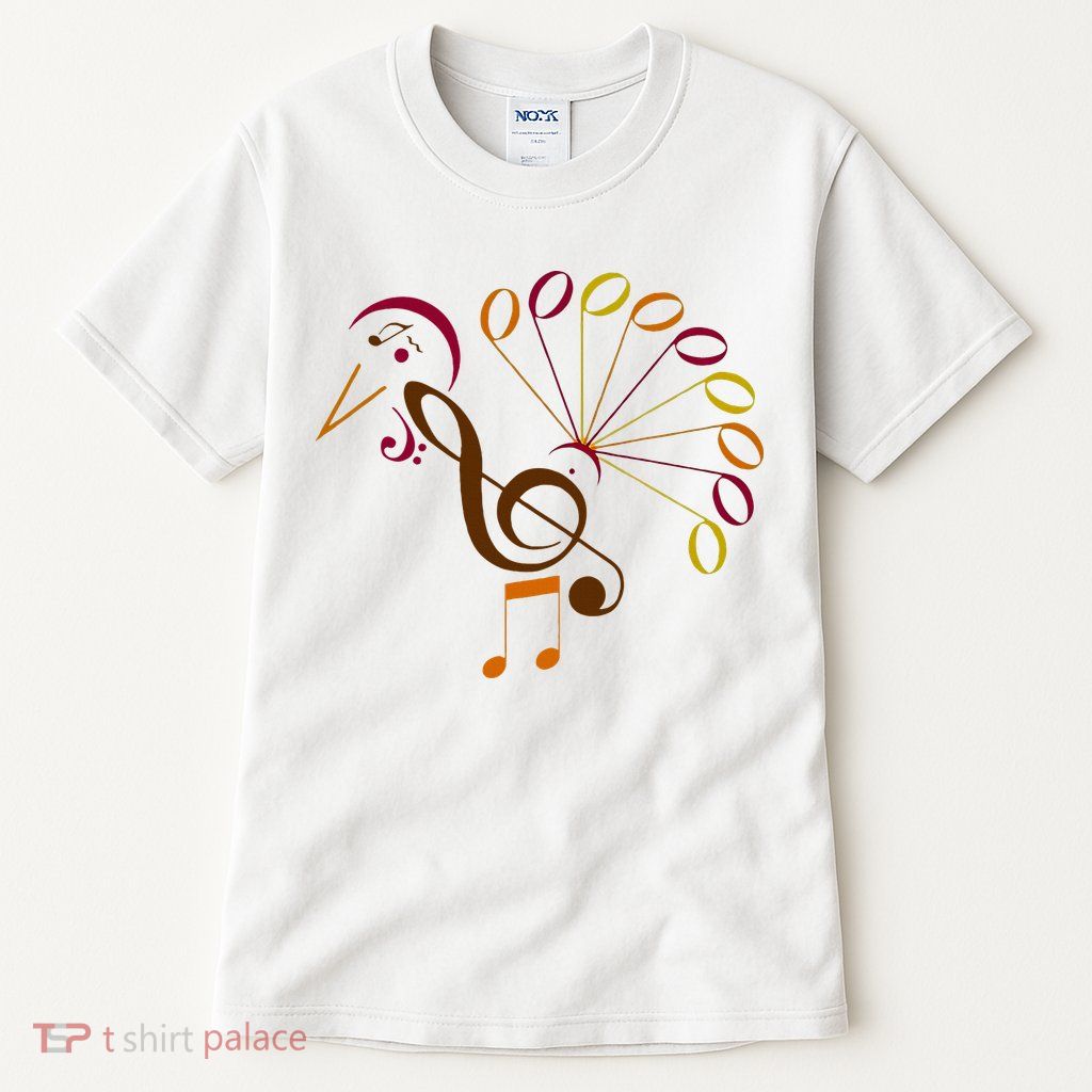 Music Note Symbol Turkey Music Teacher Thanksgiving Musician Tall T-Shirt