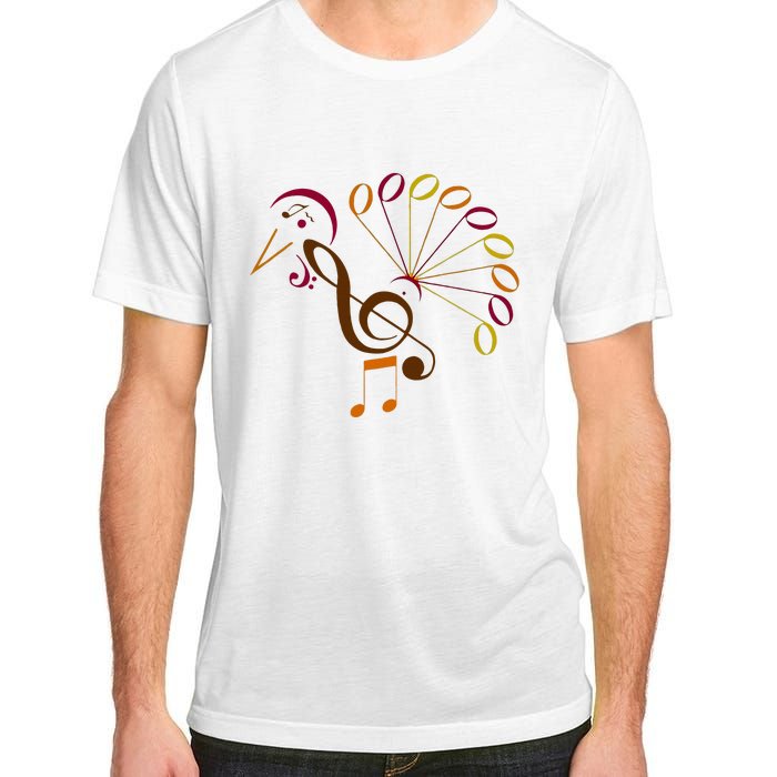 Music Note Symbol Turkey Music Teacher Thanksgiving Musician Adult ChromaSoft Performance T-Shirt