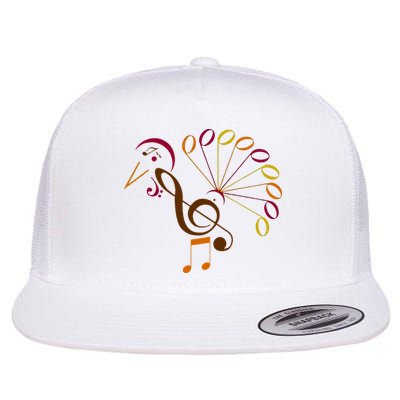Music Note Symbol Turkey Music Teacher Thanksgiving Musician Flatbill Hat