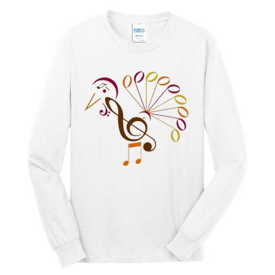 Music Note Symbol Turkey Music Teacher Thanksgiving Musician Tall Long Sleeve T-Shirt