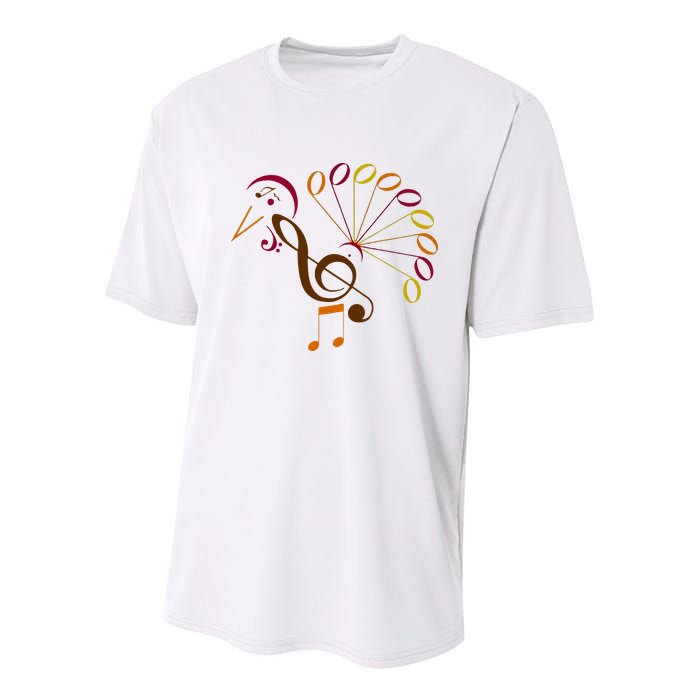 Music Note Symbol Turkey Music Teacher Thanksgiving Musician Youth Performance Sprint T-Shirt