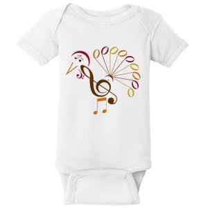 Music Note Symbol Turkey Music Teacher Thanksgiving Musician Baby Bodysuit