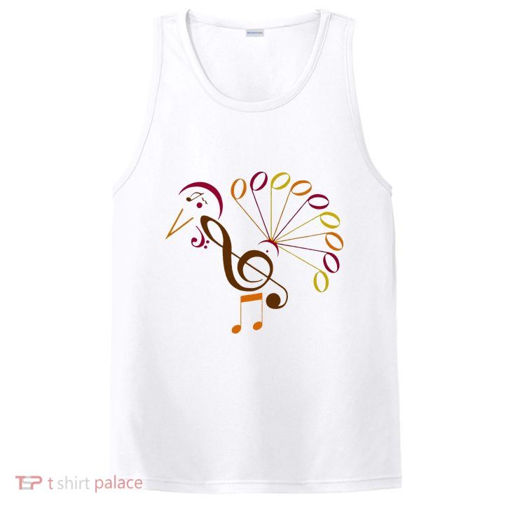Music Note Symbol Turkey Music Teacher Thanksgiving Musician PosiCharge Competitor Tank