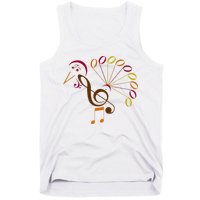 Music Note Symbol Turkey Music Teacher Thanksgiving Musician Tank Top