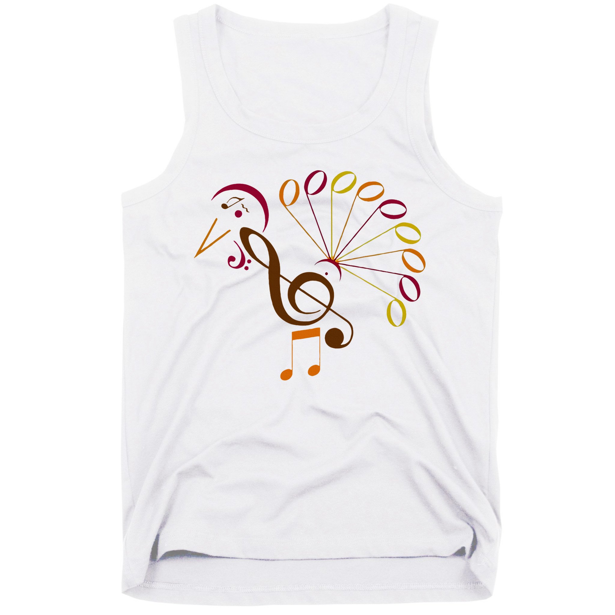 Music Note Symbol Turkey Music Teacher Thanksgiving Musician Tank Top
