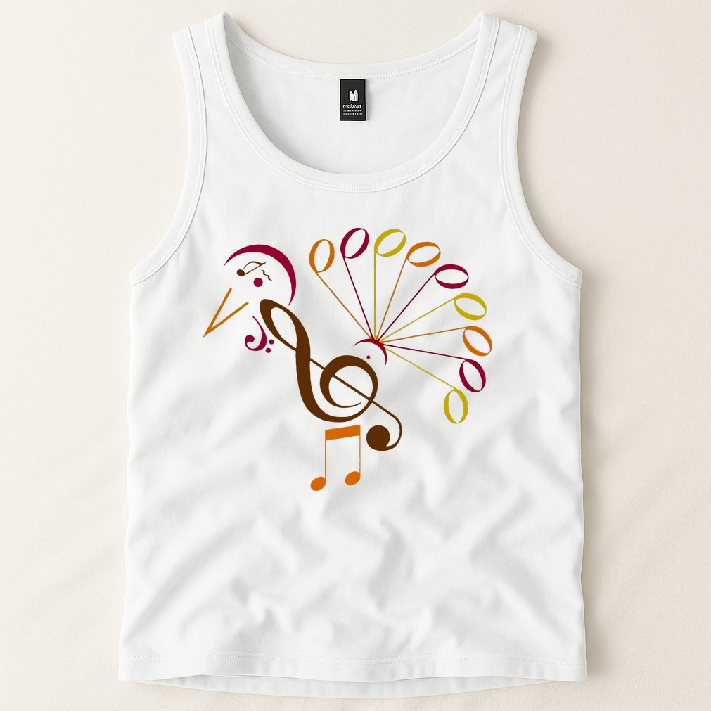 Music Note Symbol Turkey Music Teacher Thanksgiving Musician Tank Top