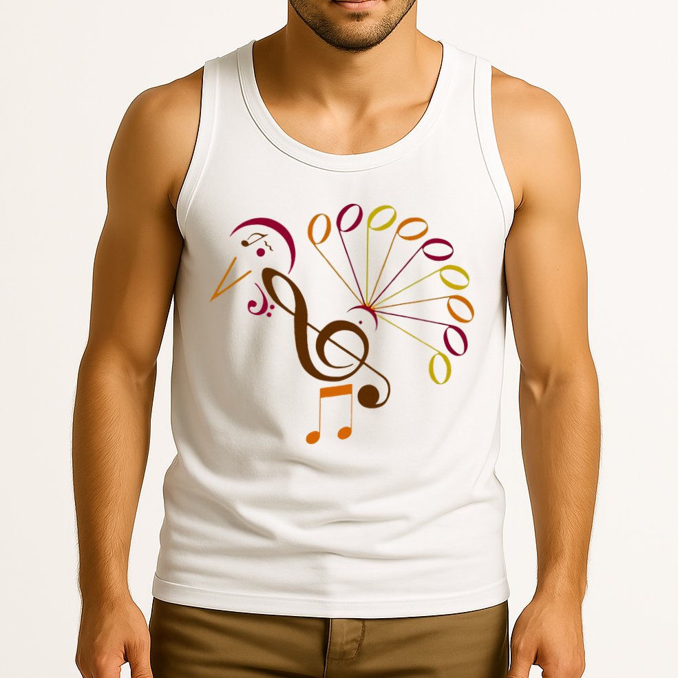 Music Note Symbol Turkey Music Teacher Thanksgiving Musician Tank Top