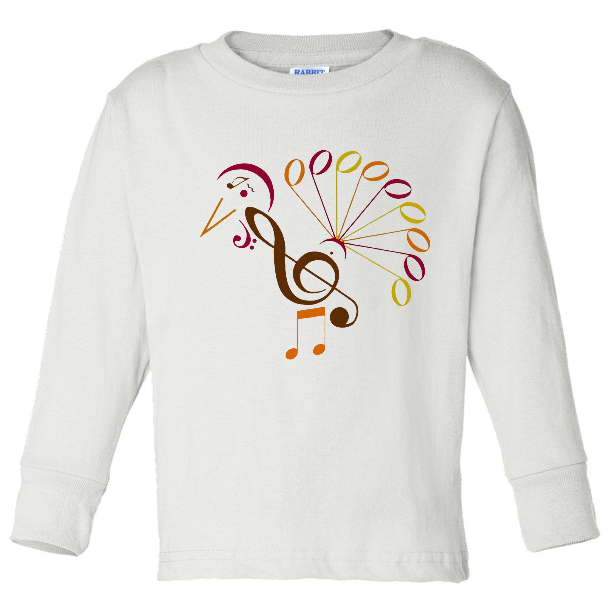 Music Note Symbol Turkey Music Teacher Thanksgiving Musician Toddler Long Sleeve Shirt