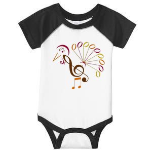 Music Note Symbol Turkey Music Teacher Thanksgiving Musician Infant Baby Jersey Bodysuit