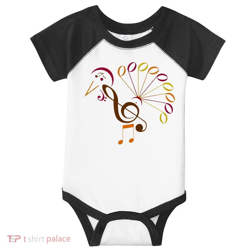 Music Note Symbol Turkey Music Teacher Thanksgiving Musician Infant Baby Jersey Bodysuit