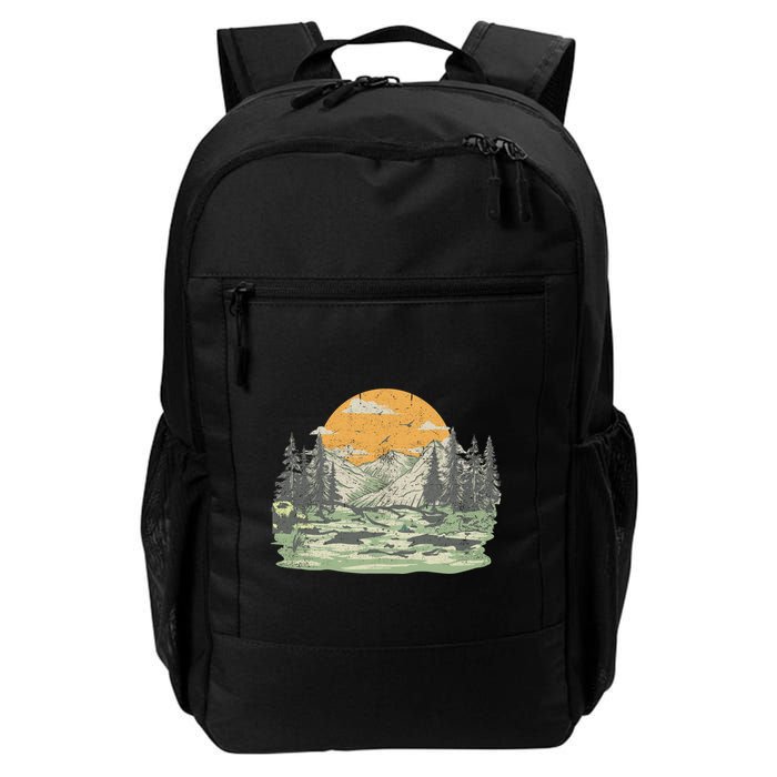 Mountain Nature Sunset Vintage Backpack