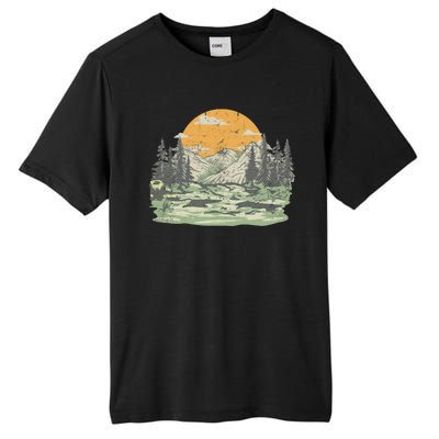 Mountain Nature Sunset Vintage Tall Fusion ChromaSoft Performance T-Shirt