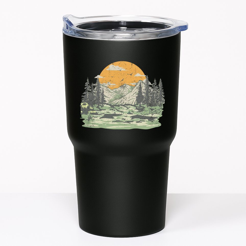 Mountain Nature Sunset Vintage Tumbler
