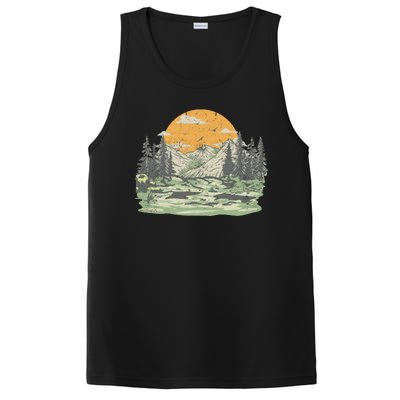 Mountain Nature Sunset Vintage PosiCharge Competitor Tank