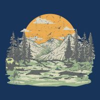 Mountain Nature Sunset Vintage Doggie Tank