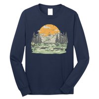 Mountain Nature Sunset Vintage Long Sleeve Shirt