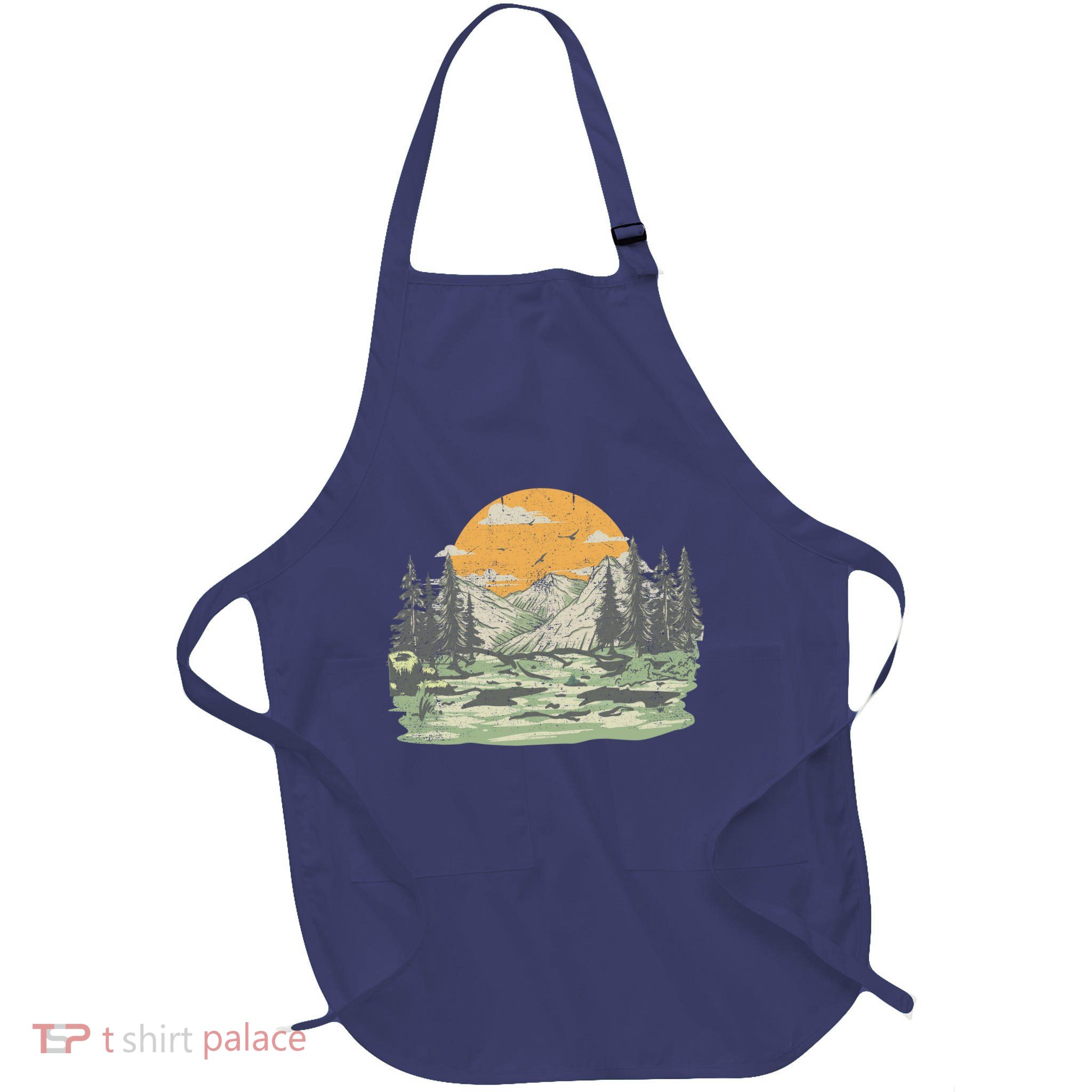 Mountain Nature Sunset Vintage Apron