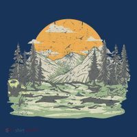 Mountain Nature Sunset Vintage Apron