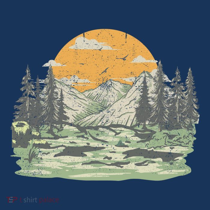 Mountain Nature Sunset Vintage Apron