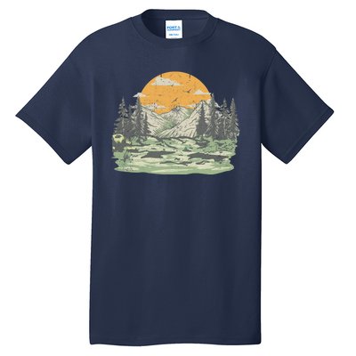 Mountain Nature Sunset Vintage Tall T-Shirt