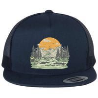 Mountain Nature Sunset Vintage Flatbill Hat