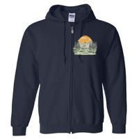 Mountain Nature Sunset Vintage Full Zip Hoodie