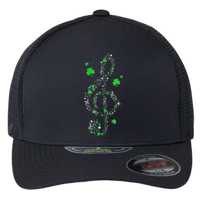 Music Note Shamrock Irish Music Teacher St Patricks Day Flexfit Unipanel Trucker Cap