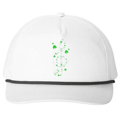 Music Note Shamrock Irish Music Teacher St Patricks Day Snapback Five-Panel Rope Hat