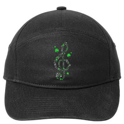 Music Note Shamrock Irish Music Teacher St Patricks Day 7-Panel Snapback Hat