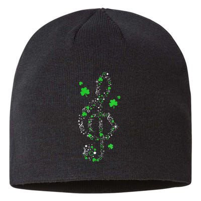 Music Note Shamrock Irish Music Teacher St Patricks Day Sustainable Beanie