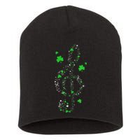 Music Note Shamrock Irish Music Teacher St Patricks Day Short Acrylic Beanie